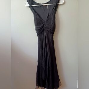 100% Silk Dress Black